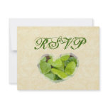 Green Shamrocks RSVP Wedding Personalized Invite