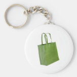 Green shopping bag key chain