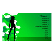 Green silhouette, Name, Address 1, Address 2, C... Business Card Template