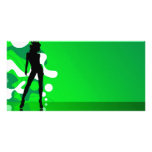 Green silhouette photo cards