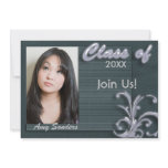 green silver swirl senior grad Invite