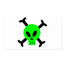 Green Skull And Crossbones Business Card