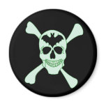 Green Skull And Crossbones Magnet