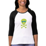 Green Skull Crossbones & Heart Eyes t-shirts