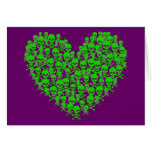 Green Skull Heart Greeting Cards