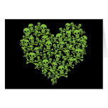 Green Skull Heart Cards