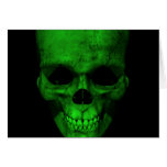 Green Skull with Black Background cards