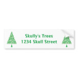 Green Skull Xmas Tree Bumper Stickers
