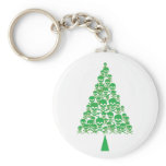 Green Skull Xmas Tree keychains