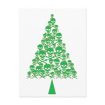 Green Skull Xmas Tree postcards