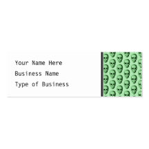 Green Skulls Pattern. Business Card Templates