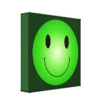 Green Smiley Canvas Print