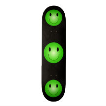 Green Smiley Custom Skate Board