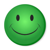 Green Smiley Face Magnet
