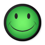 Green Smiley Face Magnet