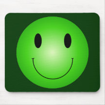 Green Smiley Mousepads