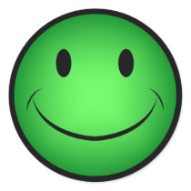 Green Smiley Sticker