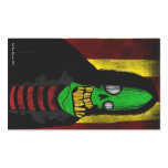 Green Smiling Zombie Rectangular Sticker