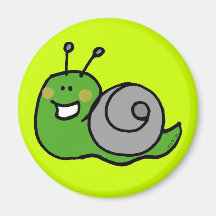 Green snail refrigerator magnets