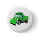Green Snow Plough Cartoon buttons