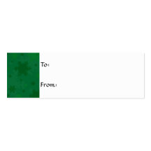 Green Snowflake Christmas Gift Tag Business Card