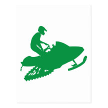 Green-Snowmobiler Post Cards