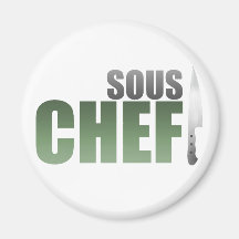 Green Sous Chef Fridge Magnet