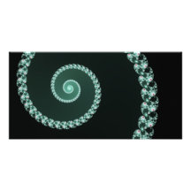 Green Spiral - fractal design Photo Greeting Card