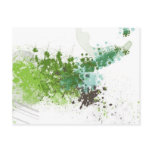 Green Splatter postcards