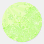 green spring round sticker