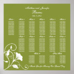 Green Square Wedding Reception Seating Chart Print
