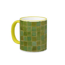 Green Squares Coffee Mug