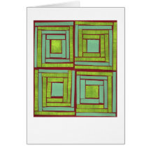 Green squares design card