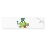 Green St Patricks Day Leprechaun Frog bumper stickers