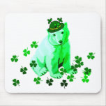 Green St. Patrick's Polar Bear mousepads