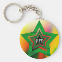 GREEN STAR  BFF KEYCHAIN