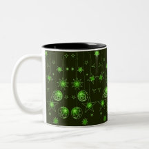 Green Star Globe Bubble Christmas Decorations Mug