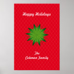 GREEN STAR IN FRONT OF A RED BACKGROUND POSTER