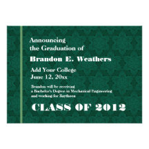 Green Star Texture and White New Grad Announcement