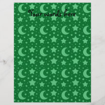 green stars and moon patterns flyer