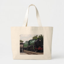 Green Steam Train Canvas Bag