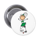 Green Stick Figure Cheerleader t-shirts and Gifts Buttons