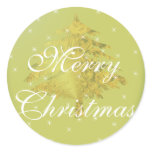 Green Sticker Gold Christmas Tree with Stars
