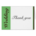 Green Stripe Chocolate Brown Wedding Thank You Greeting Card
