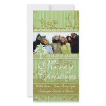 Green Stripes Pine Swirl Holiday Family Pictures photo cards