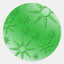 Green suns seamless pattern stickers
