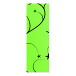 Green swirl and stars bookmark business card templates