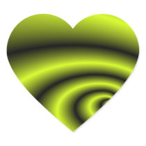Green swirl background heart sticker