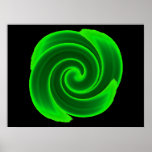Green Swirl Flower Print