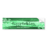 Green Swirl Wine Label Bumper Stickers